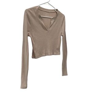 PACSUN BASICS Cream/Tan Top